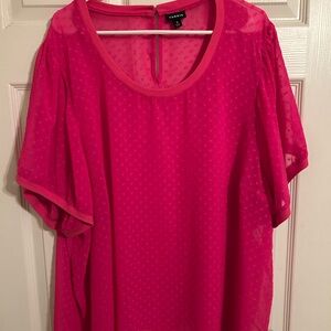 Torrid Vibrant Pink Sheer Blouse Size 5
